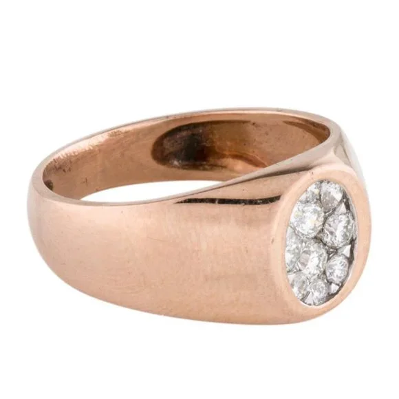 14K Rose Gold Mens Diamond Ring 1/2 cttw